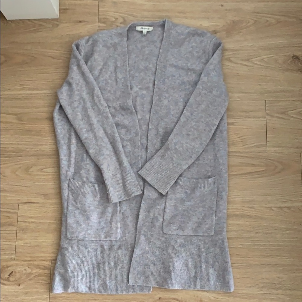 Madewell grey with multicolor flecks cardigan